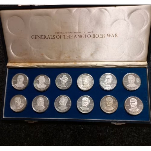 1038 - A CASED SET OF 'SOUTH AFRICAN HISTORICAL MINT ' SILVER COINS