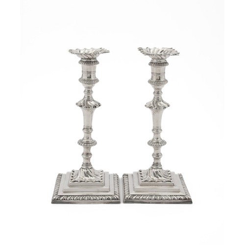 1014 - A PAIR OF SILVER CANDLESTICKS, LONDON