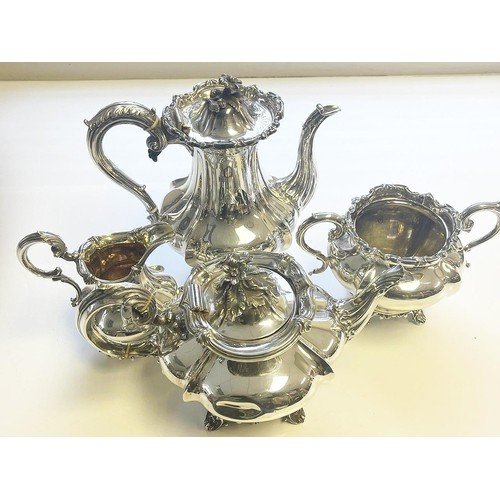 900 - AN ASSEMBLED ELECTROPLATE FOUR PIECE TEA SERVICE