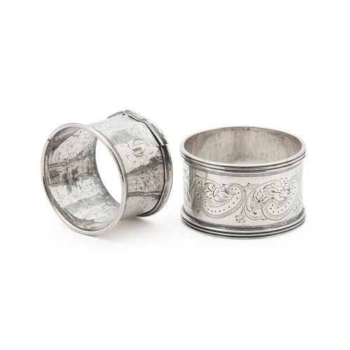 1027 - TWO NAPKIN RINGS, LONDON, 19TH CENTURY