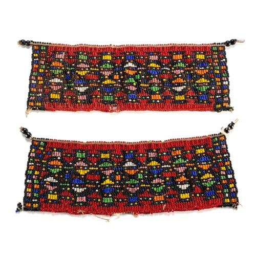 187 - A PAIR OF BEADED ZULU ANKLETS, AMADAVATHI, VALLEY OF A THOUSAND HILLS, KWAZULU NATAL