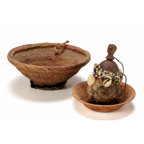 232 - A SHANGAAN MEDICINE CONTAINER AND BASKETS, LIMPOPO