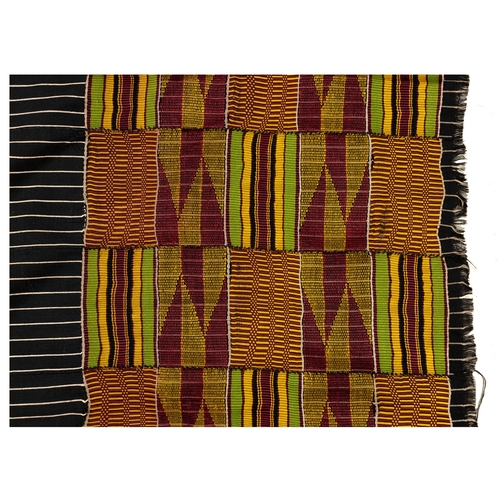 239 - AN ASHANTI KENTE CLOTH, OHEMAA ABA GHANA, GHANA