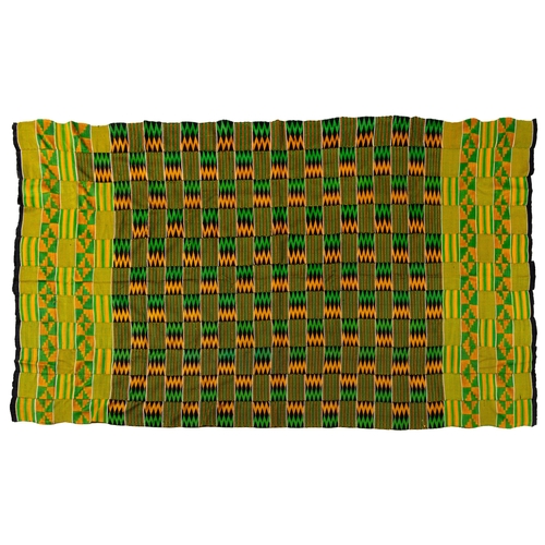 251 - A KENTE CLOTH, ABUSUA YE DOM UNITY IS STRENGTH, GHANA