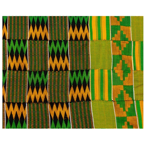 251 - A KENTE CLOTH, ABUSUA YE DOM UNITY IS STRENGTH, GHANA