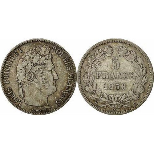 1095 - FRANCE 5 FRANCS, 1838