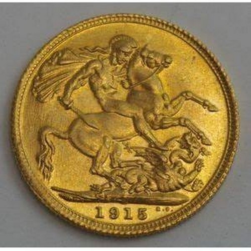 1121 - BRITISH HALF SOVEREIGN, 1915