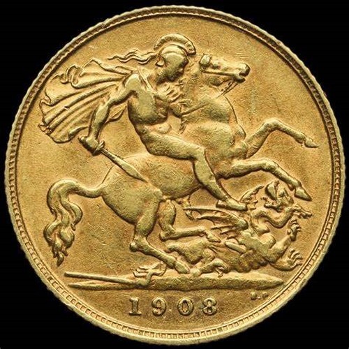 1059 - BRITISH HALF SOVEREIGN, 1908