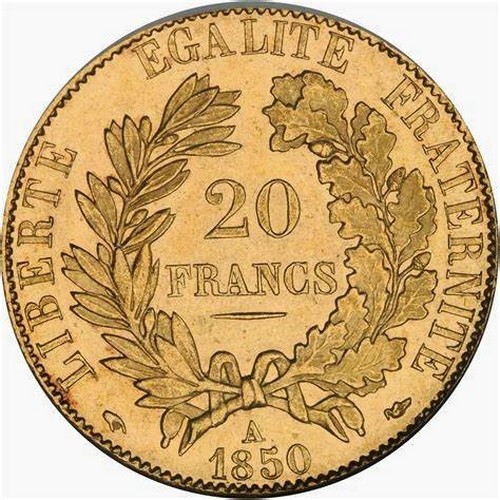 1134 - FRANCE 20 FRANCS, 1850