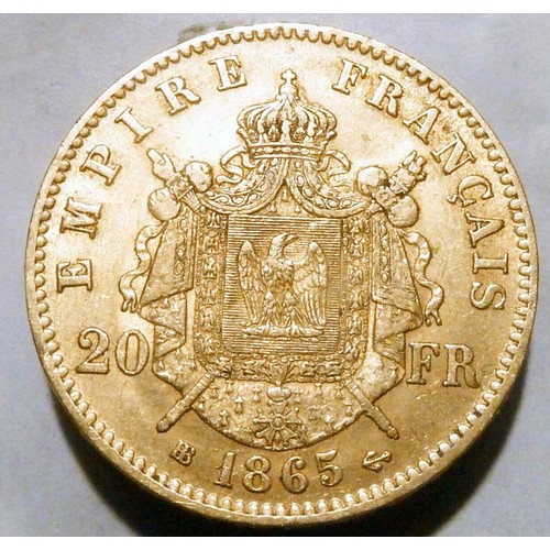 1113 - FRANCE 20 FRANCS, 1865