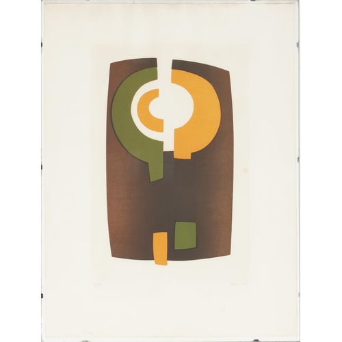 483 - Hannes Harrs (South African 1927 -  2006) ABSTRACT (BROWN, ORANGE, GREEN)