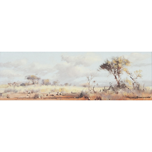 522 - Francois Badenhorst (South African 1934 - ) BUSHVELD LANDSCAPE WITH ROCKS