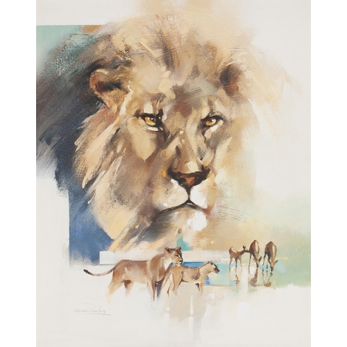 501 - Derric van Rensburg (South African 1952 - ) LION AND LIONESS