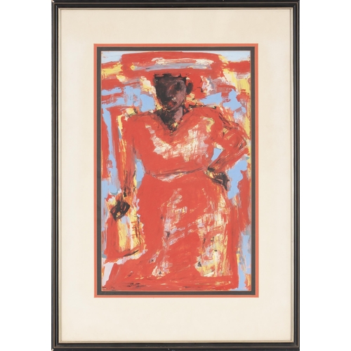 367 - Gerard Sekoto (South African 1913 - 1993) WOMAN IN RED