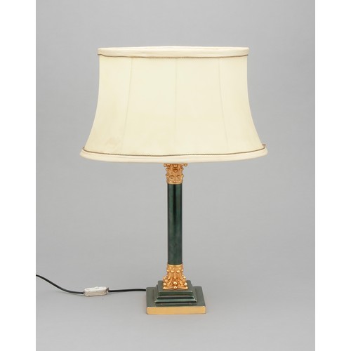 654 - A METAL CORINTHIAN COLUMN TABLE LAMP