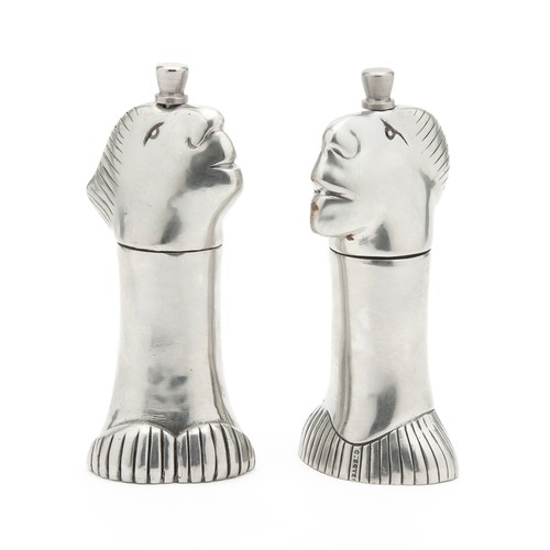 787 - A CARROL BOYES STAINLESS STEEL SALT AND PEPPER MILL