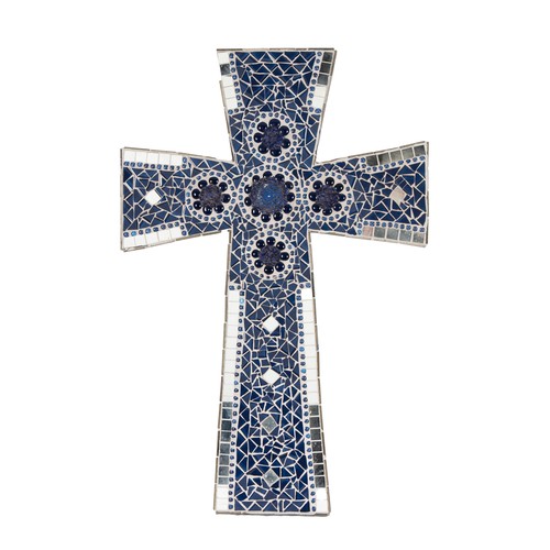 717 - A CERAMIC CRUCIFIX