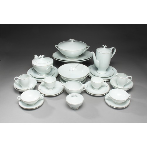 708 - A HUTSCHENREUTHER WHITE DINNER SERVICE WITH GILT EDGE