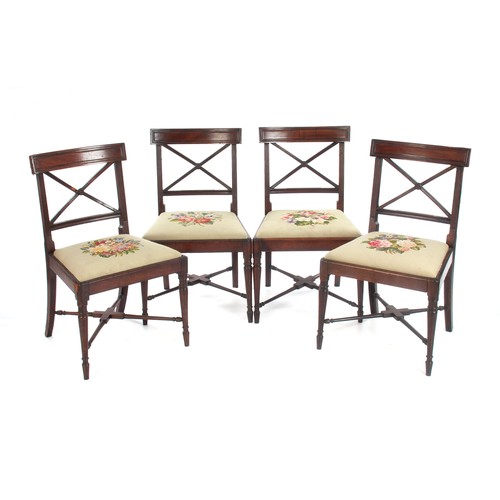 397 - A SET OF FOUR REGENCY-STYLE MAHOGANY DINING CHAIRS