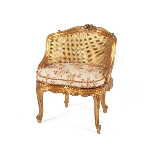 218 - A FRENCH-STYLE GILT-WOOD BOUDOIR CHAIR