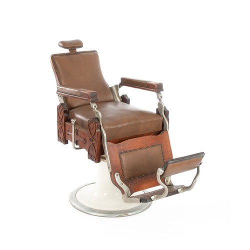 220 - AN AMERICAN OAK BARBER'S CHAIR, THEO A. KOCHS COMPANY, CHICAGO