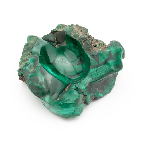 81 - A MALACHITE ASHTRAY, GREEN