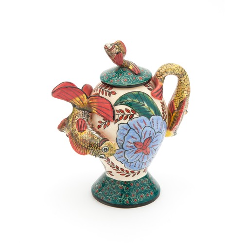 762 - AN ARDMORE TEAPOT WITH FISH FINIAL