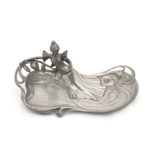 755 - AN ART NOUVEAU STYLE METAL JEWELRY PLATE