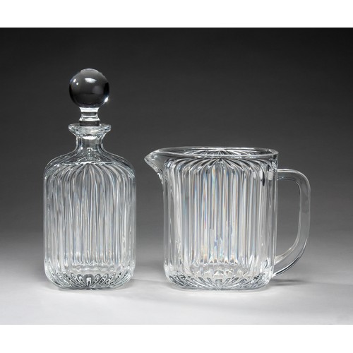 684 - A GLASS DECANTER AND JUG