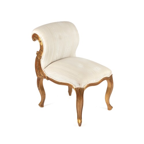 355 - AN UPHOLSTERED GILT-WOOD SALON CHAIR