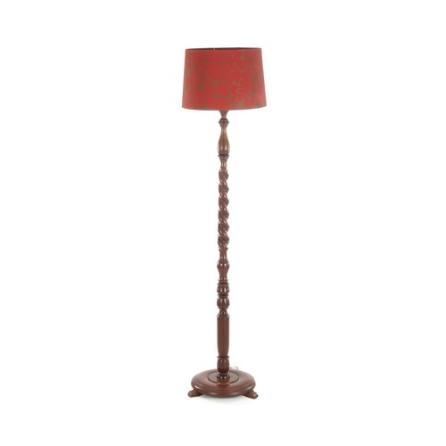 389 - A MAHOGANY STANDARD LAMP