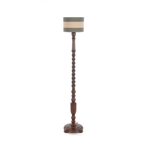 395 - AN OAK STANDARD LAMP