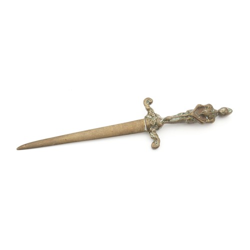 50 - A BRASS DAGGER, POSSIBLY 19TH CENTURY