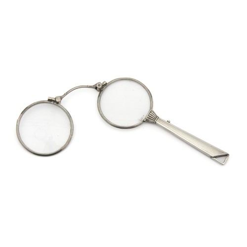 814 - AN ELECTROPLATE LORGNETTE, LONDON, POSSIBLY 20TH CENTURY