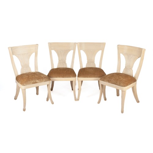 396 - A SET OF EIGHT CREAM-PAINTED DINING CHAIRS