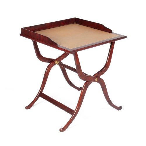 213 - A MAHOGANY BUTLERS TRAY ON STAND