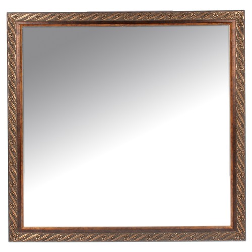 258 - A CARVED-WOOD SQUARE WALL MIRROR