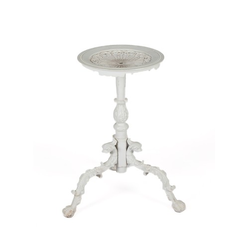 391 - A WHITE-PAINTED CAST-IRON PLANT STAND