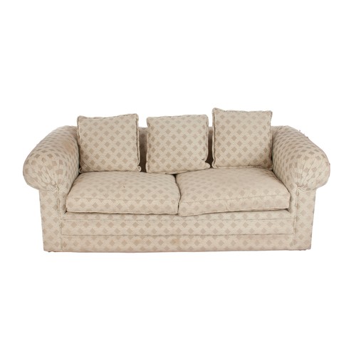 283 - AN UPHOLSTERED TWO-SEATER SETTEE AND ARMCHAIR