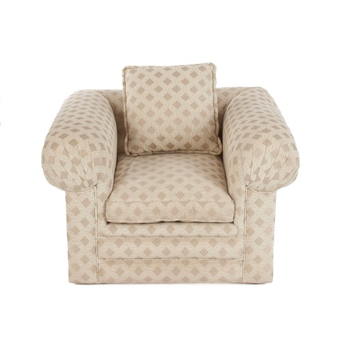 283 - AN UPHOLSTERED TWO-SEATER SETTEE AND ARMCHAIR