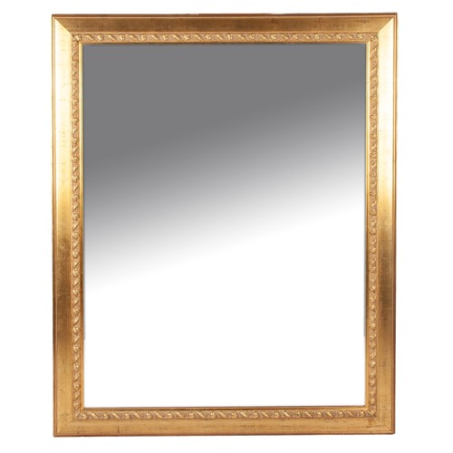 259 - A RECTANGULAR GILT-WOOD WALL MIRROR