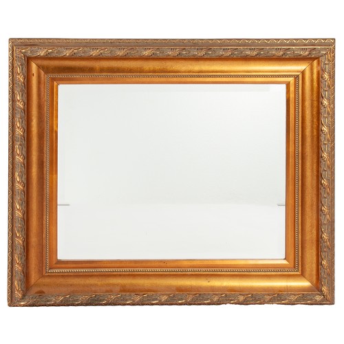 262 - A RECTANGULAR GILT-WOOD WALL MIRROR