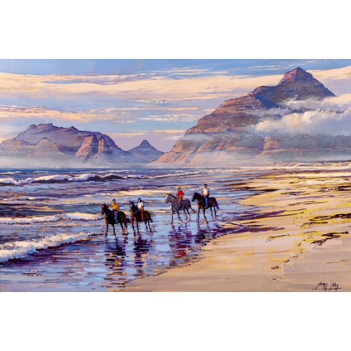 429 - James Yates (South African 1944 - ) HORSERIDING ON THE BEACH