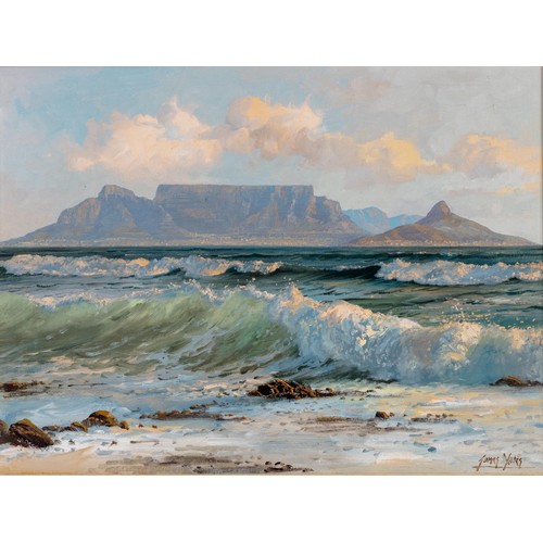 435 - James Yates (South African 1944 - ) VIEW OF TABLE MOUNTAN FROM MILNERTON