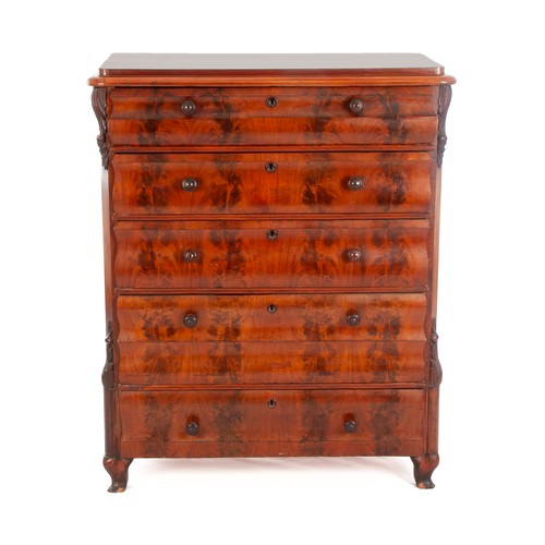 166 - A VICTORIAN MAHOGANY CHEST-OF-DRAWERS