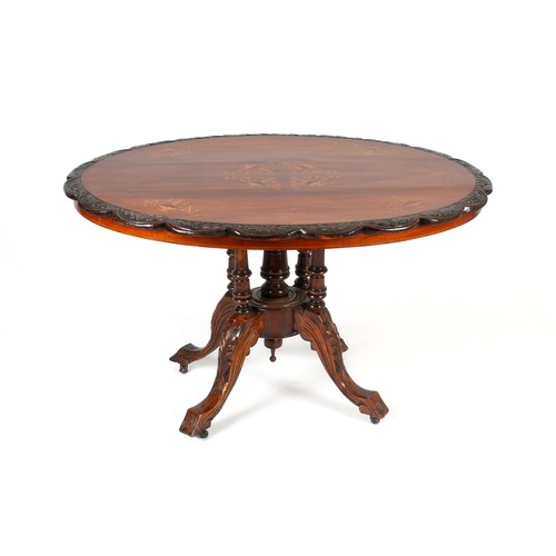 169 - A VICTORIAN WALNUT TILT-TOP CENTRE TABLE