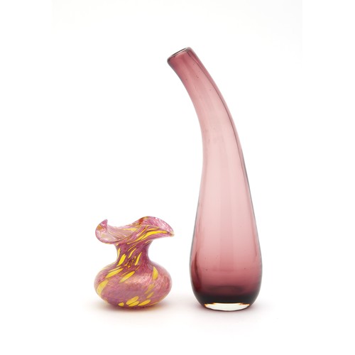 775 - A BUD VASE AND A SMALL BUD VASE