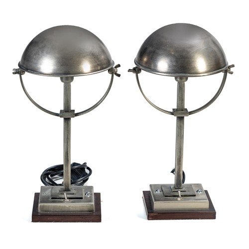 386 - A PAIR OF METAL DESK LAMPS