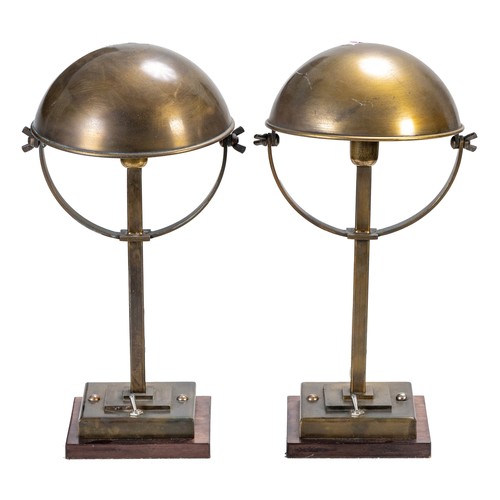 384 - A PAIR OF METAL DESK LAMPS