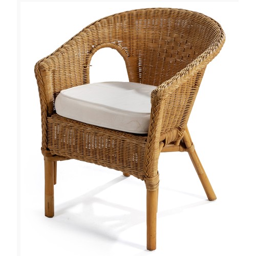 379 - A WICKER TUB ARMCHAIR